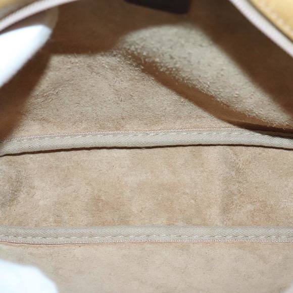 LOEWE Anagram Clutch Bag Leather Beige Brown Gold Auth 93389 - Picture 10 of 16